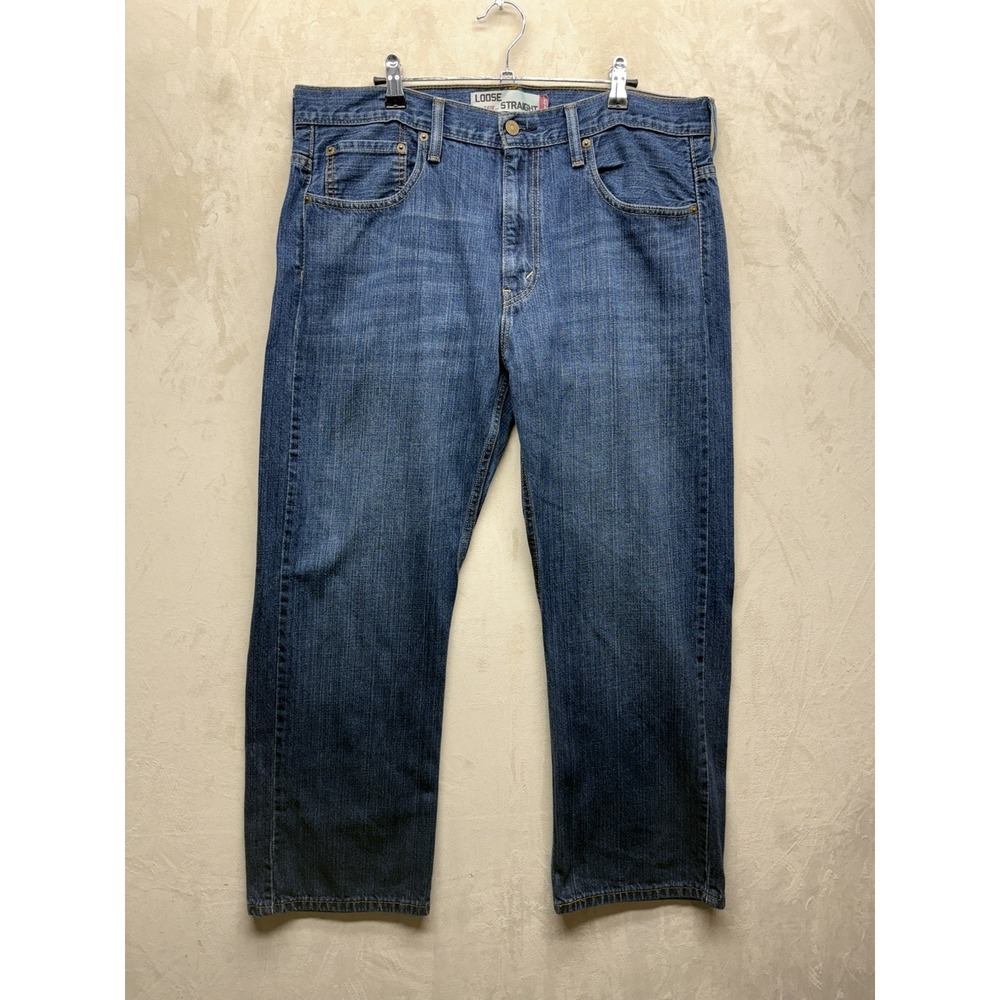 Levi's 569 Jeans Mens 34x30 Blue Dark Wash Denim Loose Straight Fit Denim Cotton